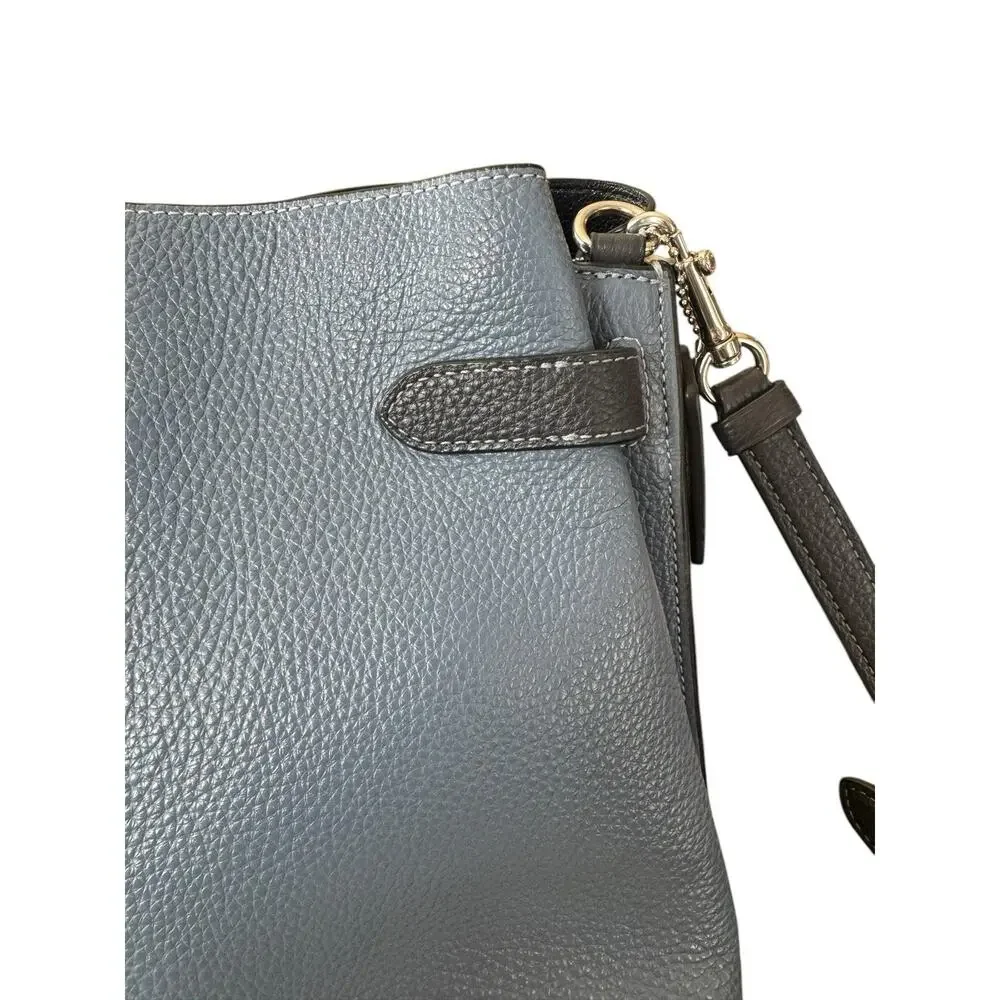 Coach CH188 Hanna Shoulder Bag Pebble Leather Crossbody Washed Chambray Blue